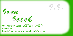 iren vetek business card